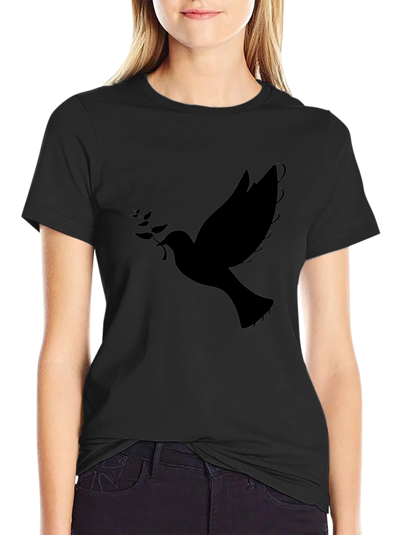 Dove Graphic Mens Black T-Shirt