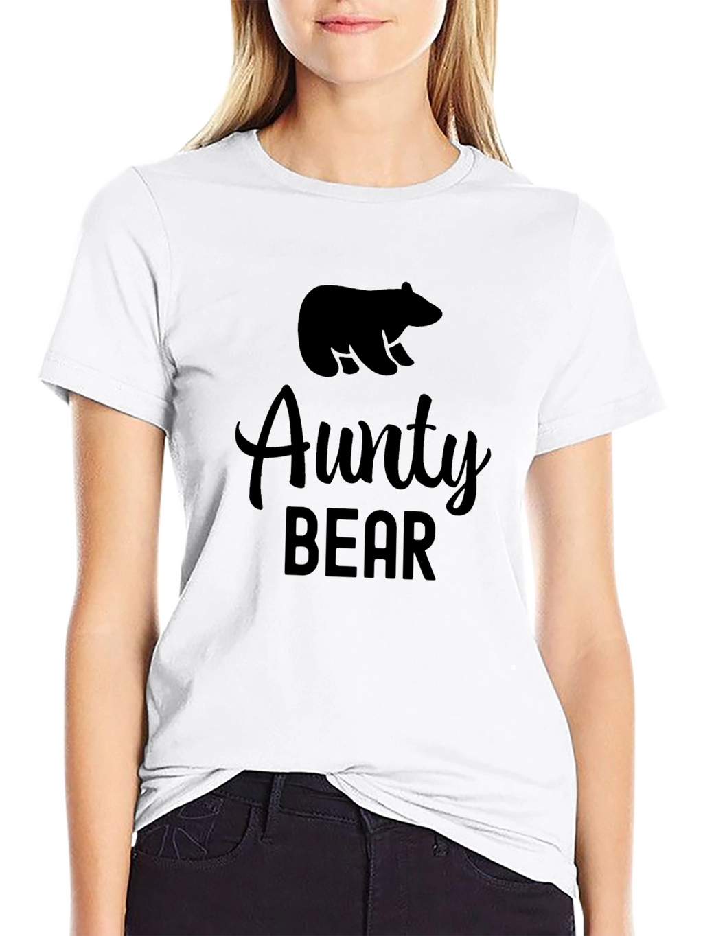 Aunty Bear Graphic T-Shirt - Black