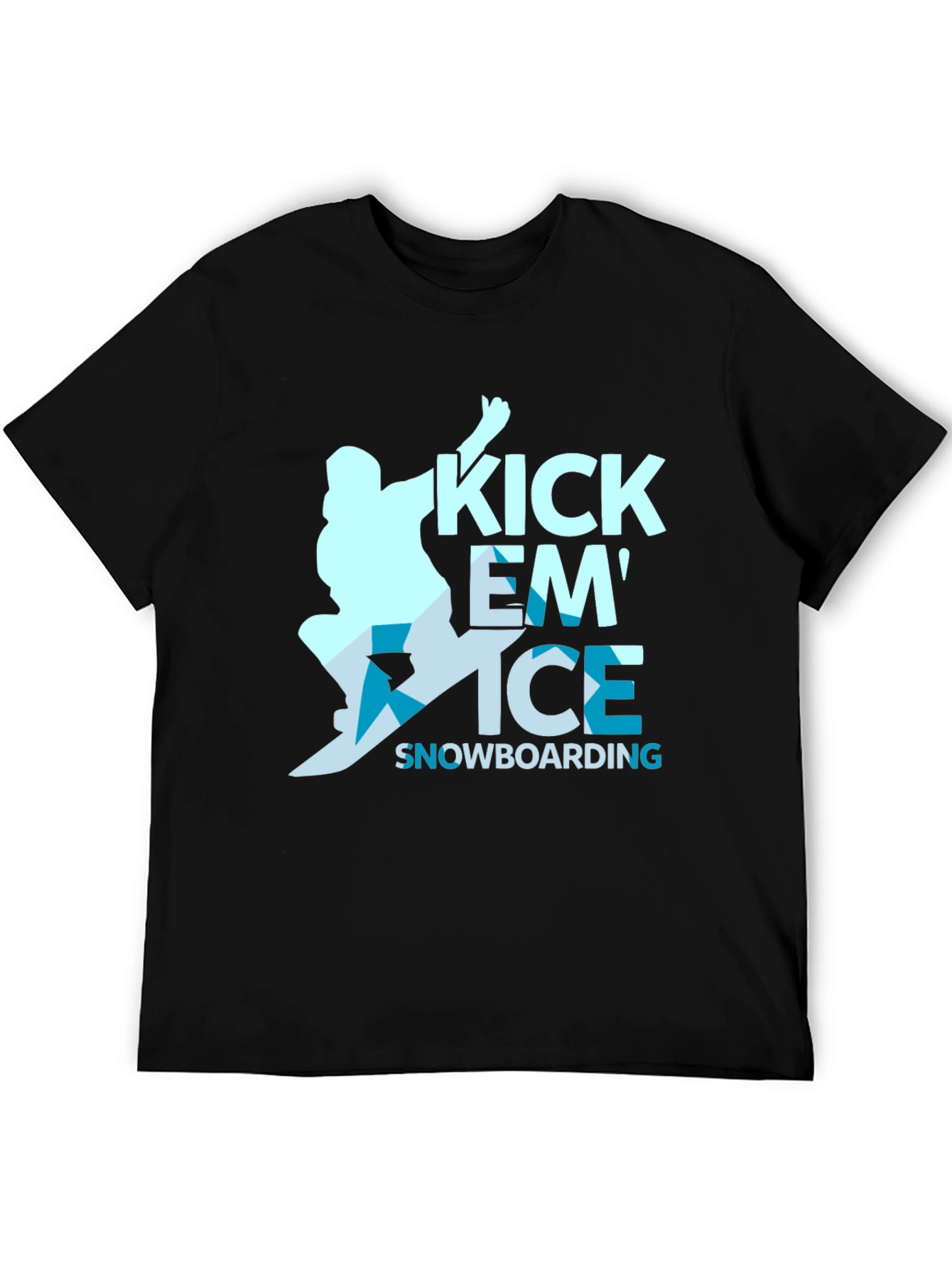 Kick Em Ice Snowboarding Black T-Shirt