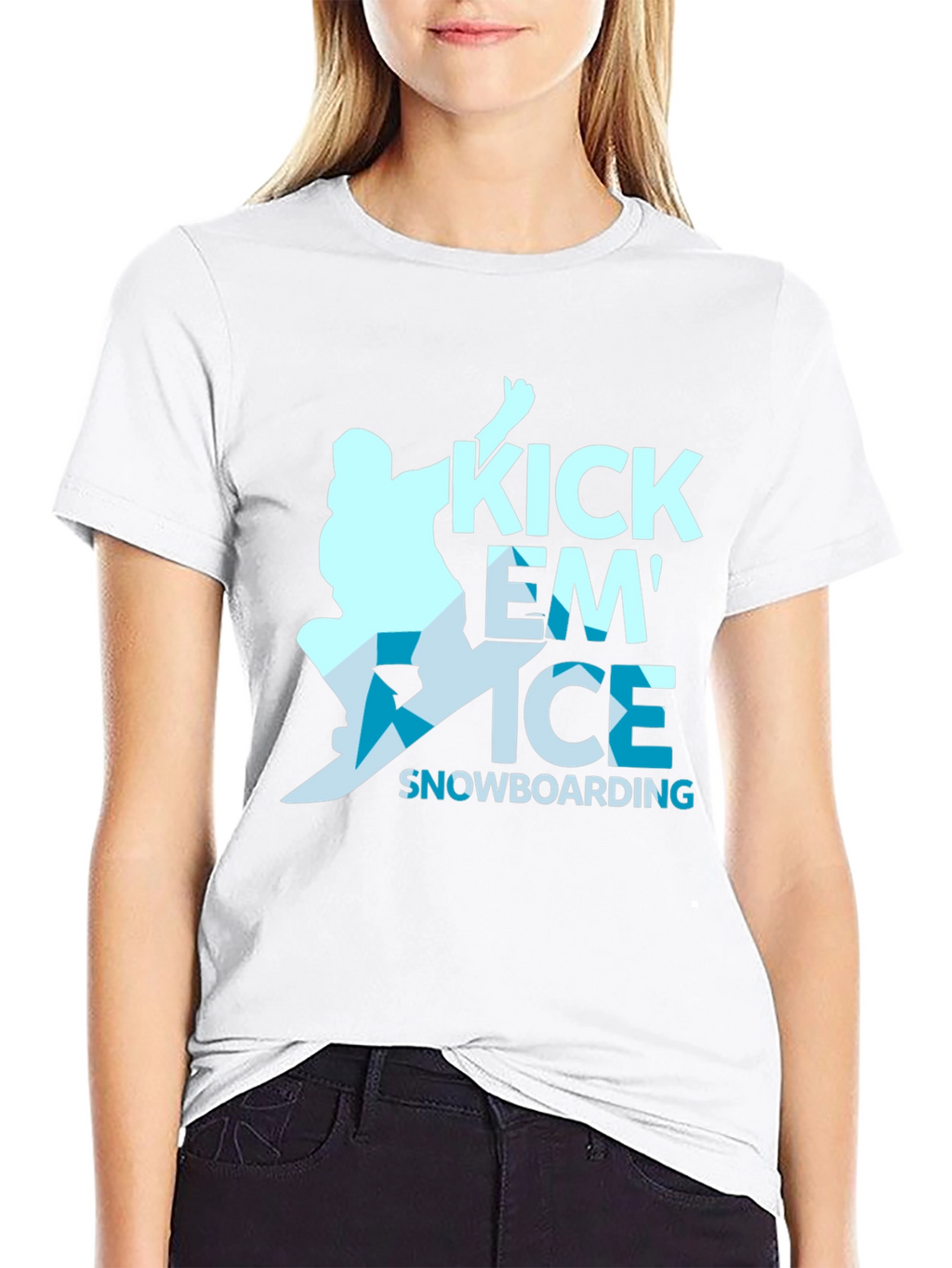 Kick Em Ice Snowboarding Black T-Shirt