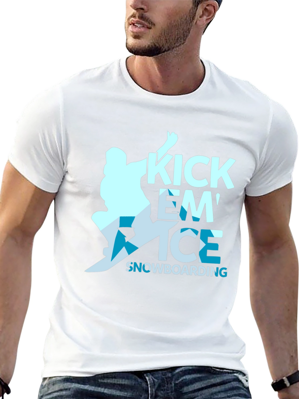 Kick Em Ice Snowboarding Black T-Shirt