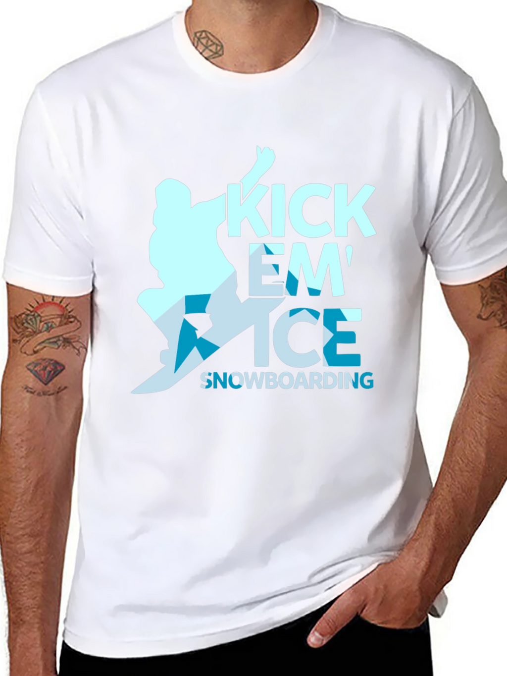 Kick Em Ice Snowboarding Black T-Shirt
