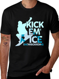 Kick Em Ice Snowboarding Black T-Shirt