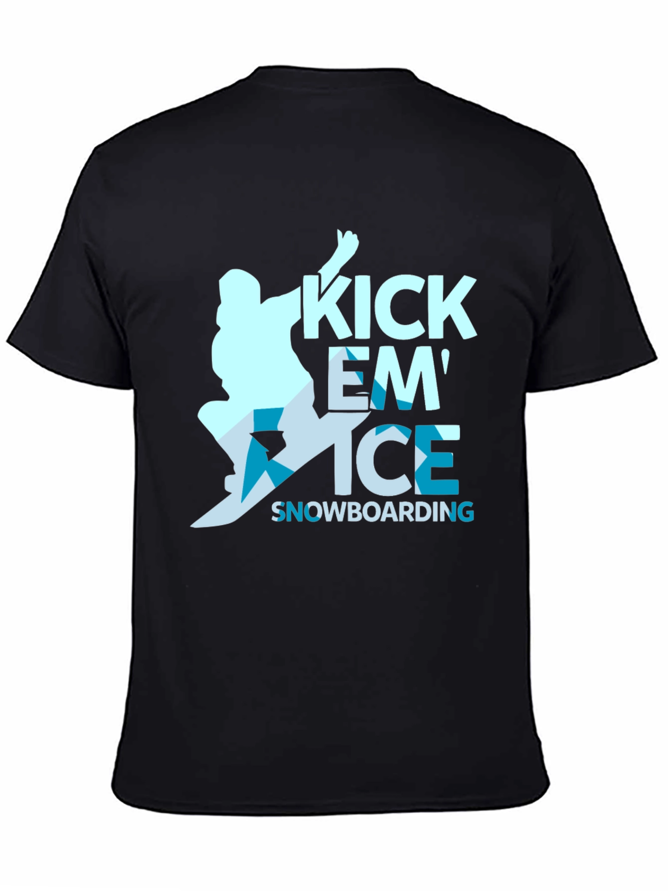 Kick Em Ice Snowboarding Black T-Shirt