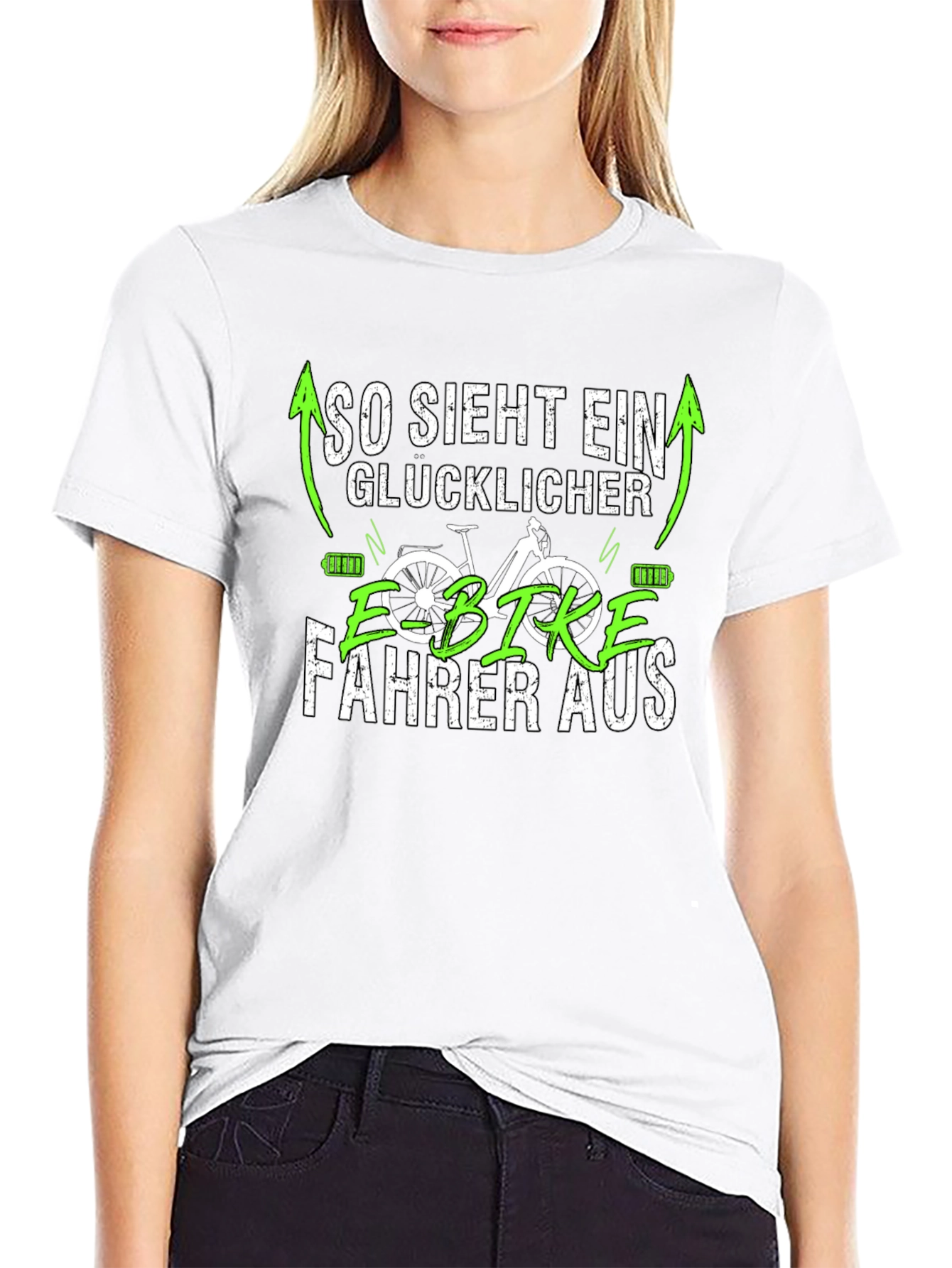 Happy E-Bike Rider Black T-Shirt