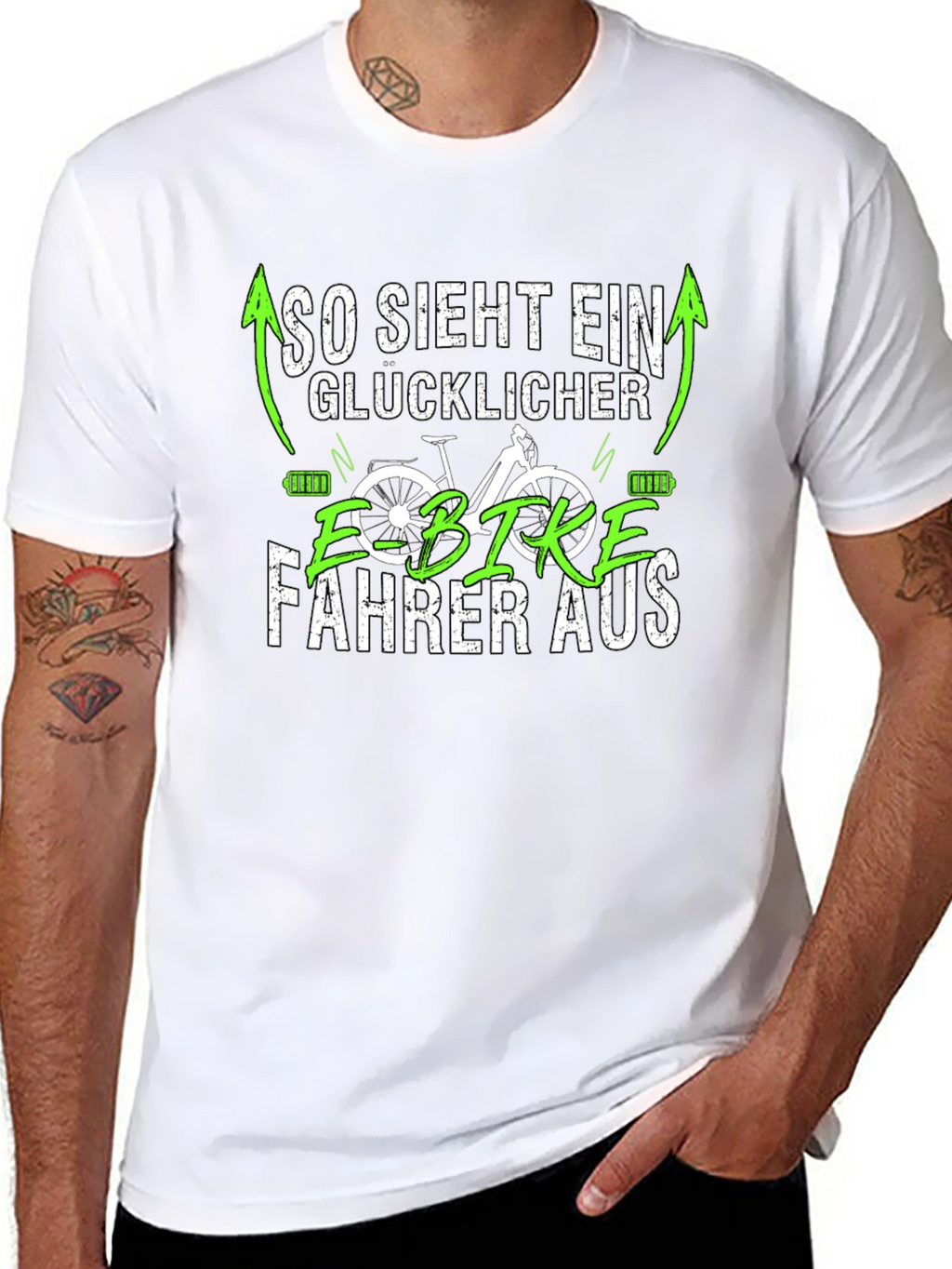 Happy E-Bike Rider Black T-Shirt