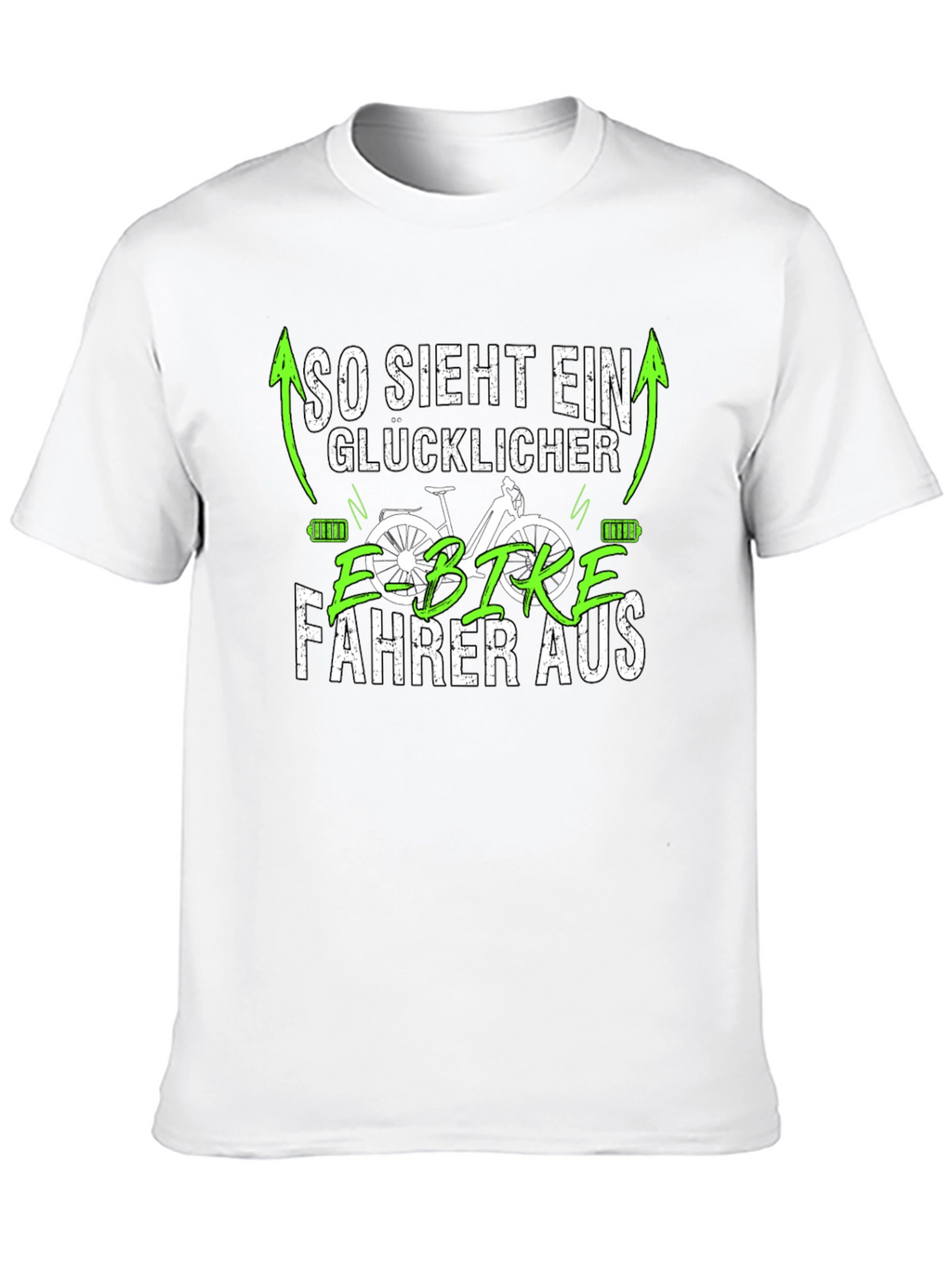 Happy E-Bike Rider Black T-Shirt