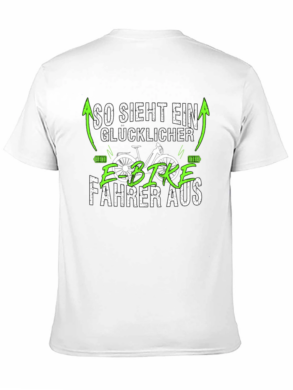 Happy E-Bike Rider Black T-Shirt