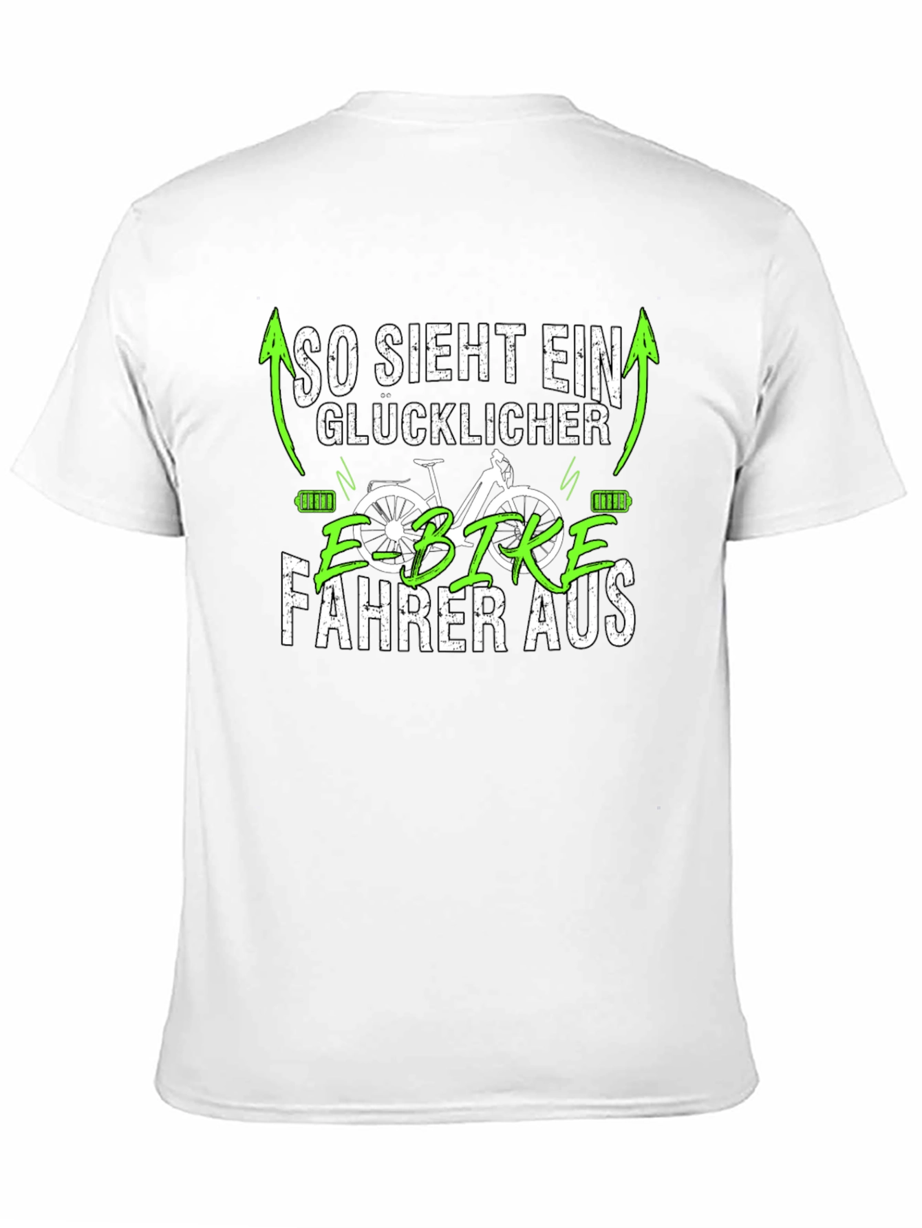 Happy E-Bike Rider Black T-Shirt
