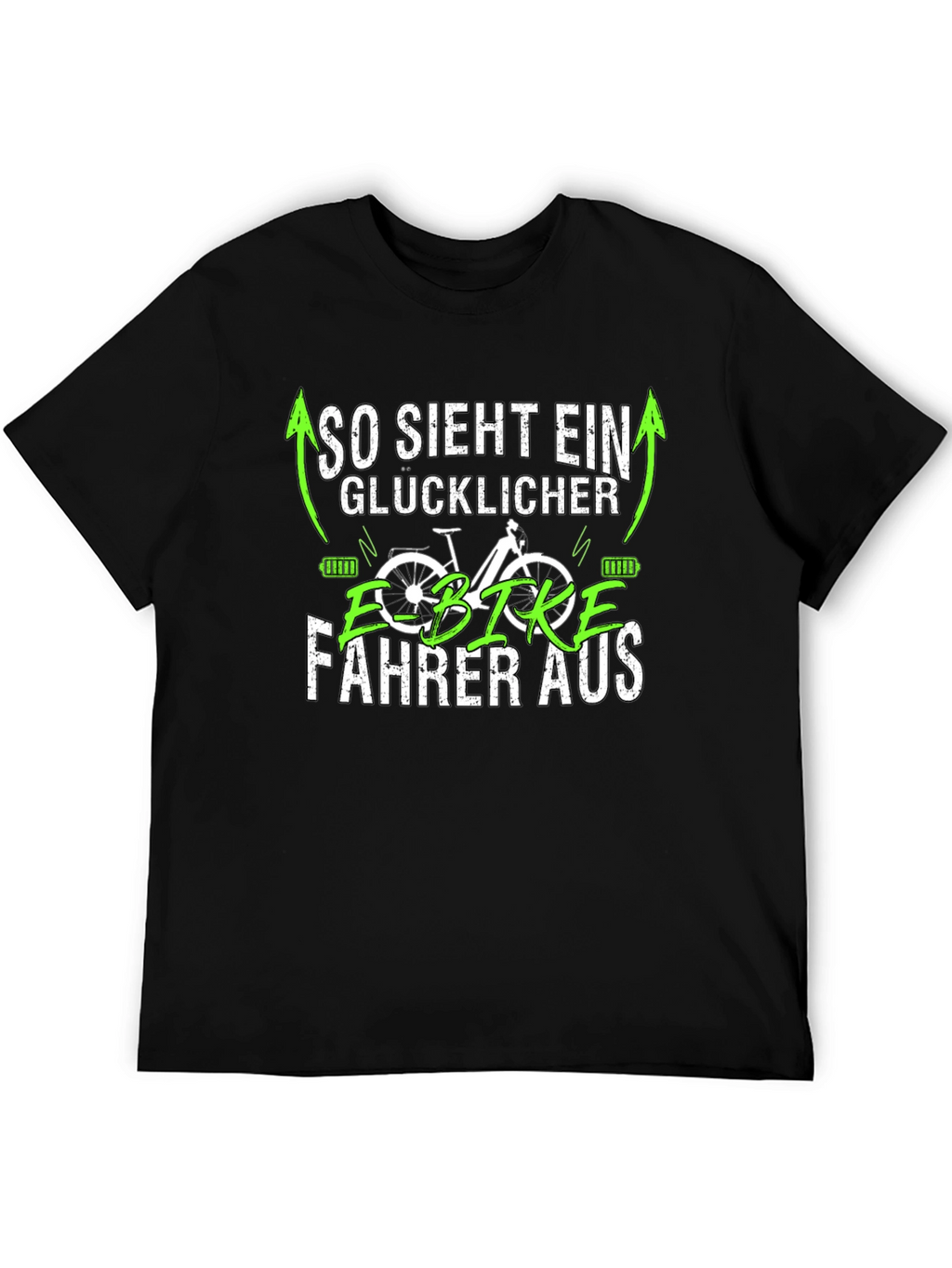 Happy E-Bike Rider Black T-Shirt