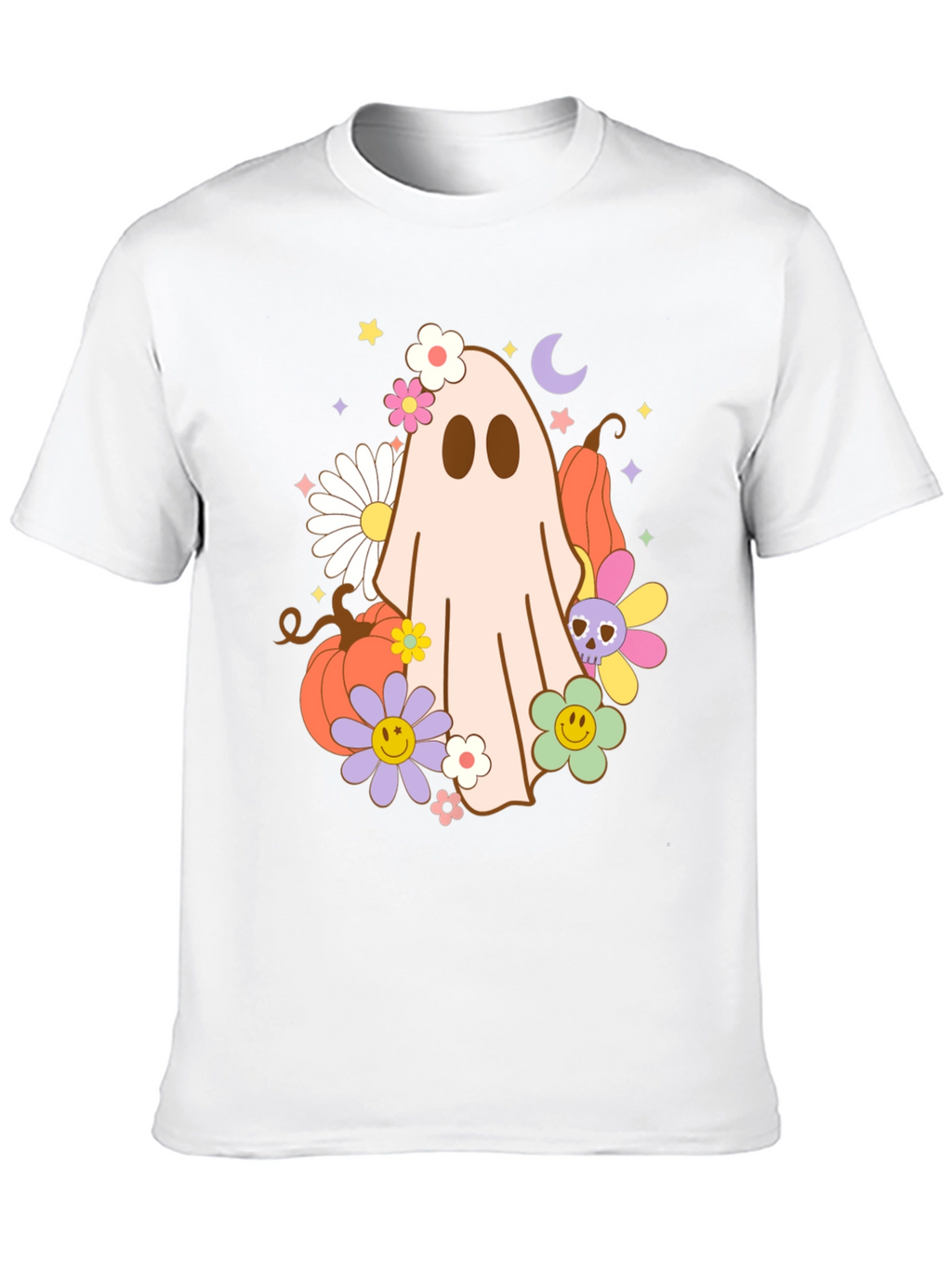 Retro Halloween Ghost Graphic T-Shirt