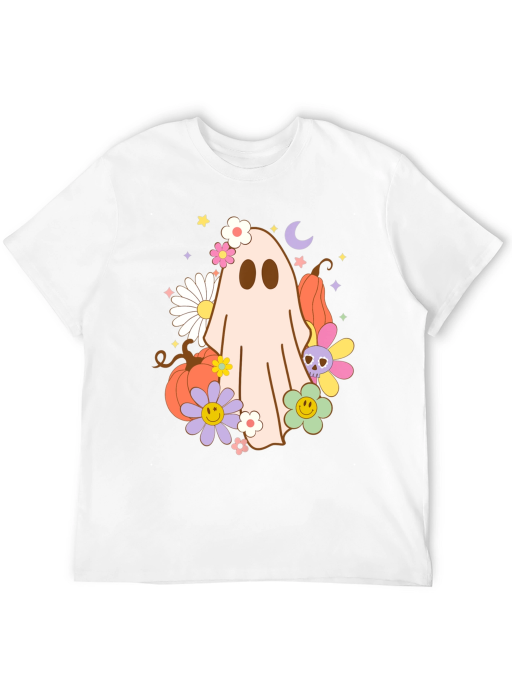 Retro Halloween Ghost Graphic T-Shirt