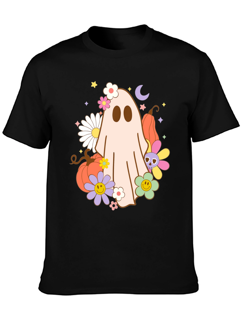 Retro Halloween Ghost Graphic T-Shirt