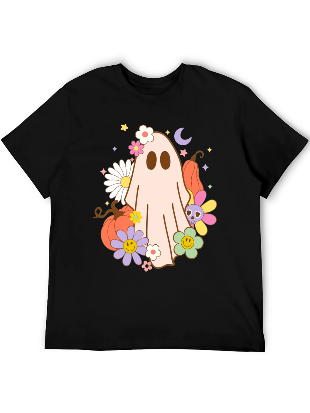 Retro Halloween Ghost Graphic T-Shirt