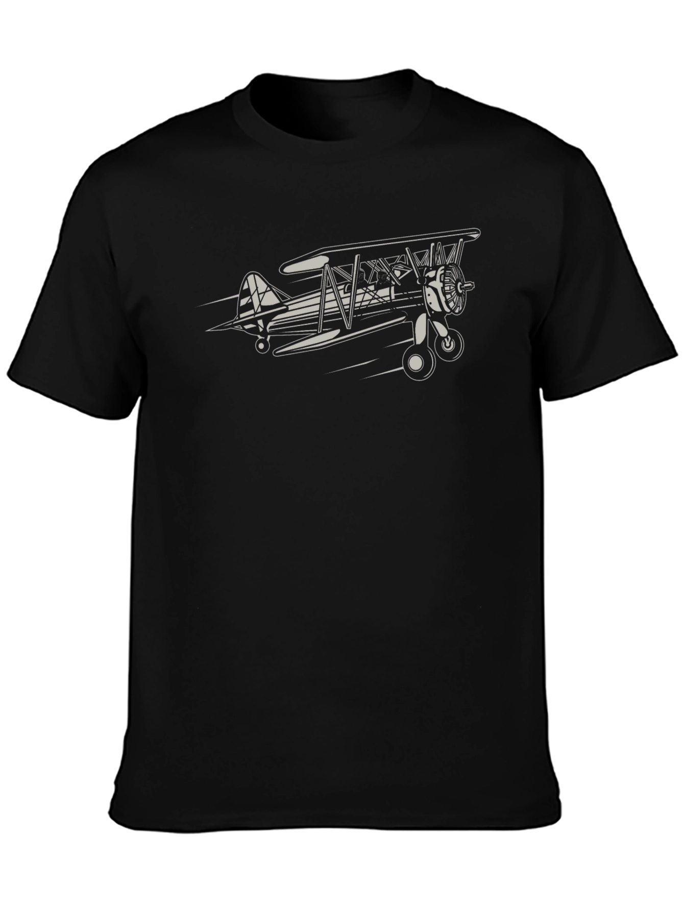 Vintage Biplane Graphic T-Shirt - Classic Aviation Style