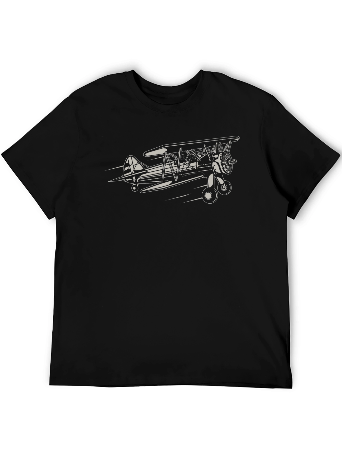Vintage Biplane Graphic T-Shirt - Classic Aviation Style