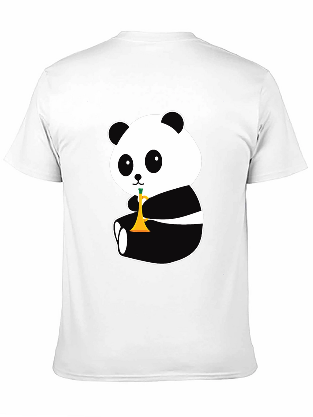Panda Trumpet Black T-Shirt - Cute Cartoon Design