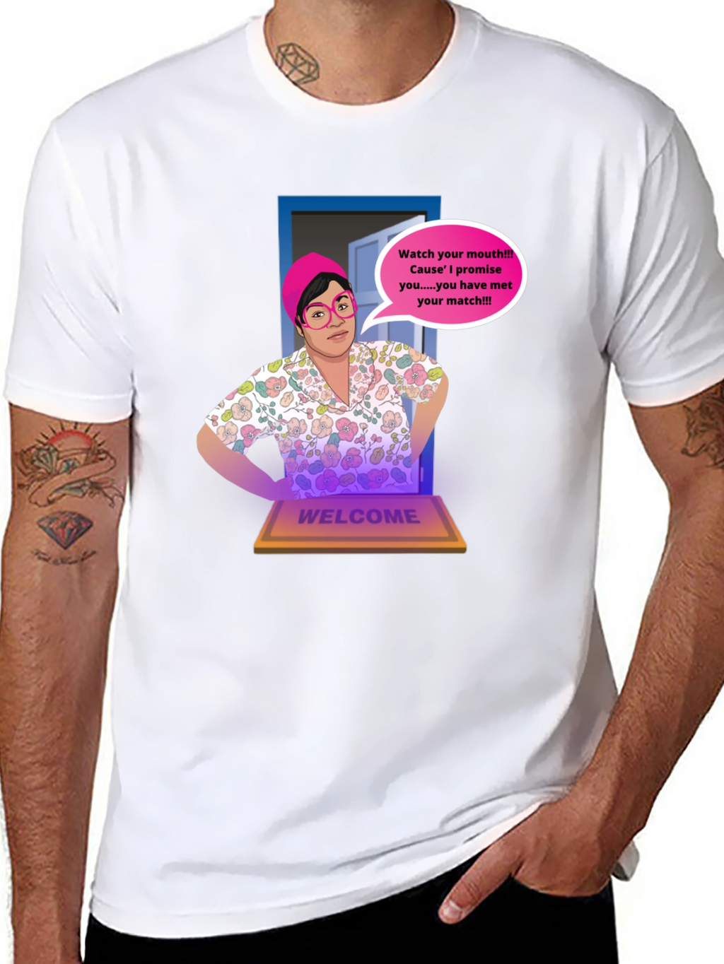 Humorous Watch Your Mouth Graphic Tee