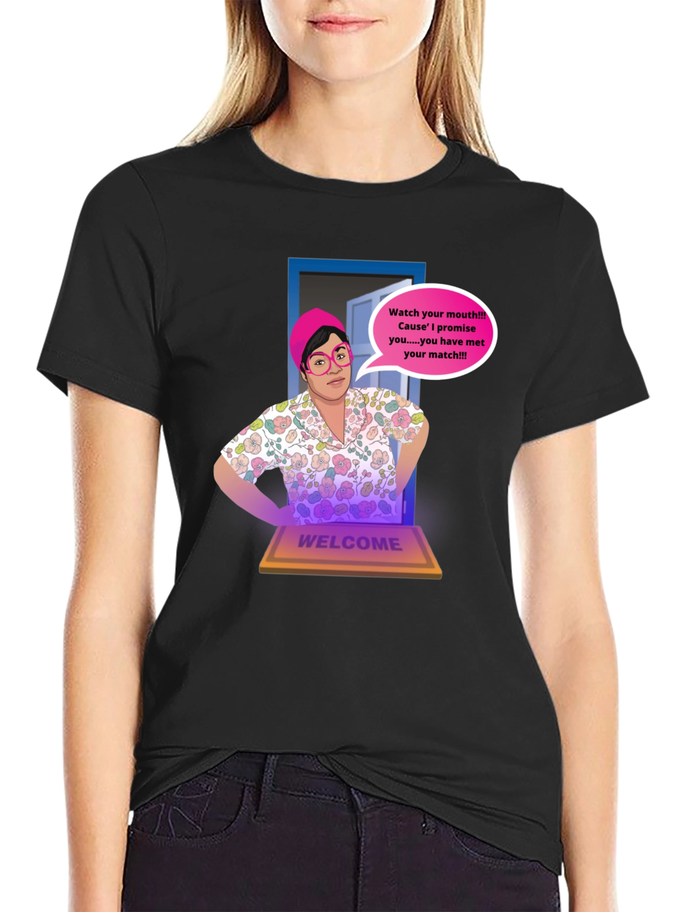Humorous Watch Your Mouth Graphic Tee