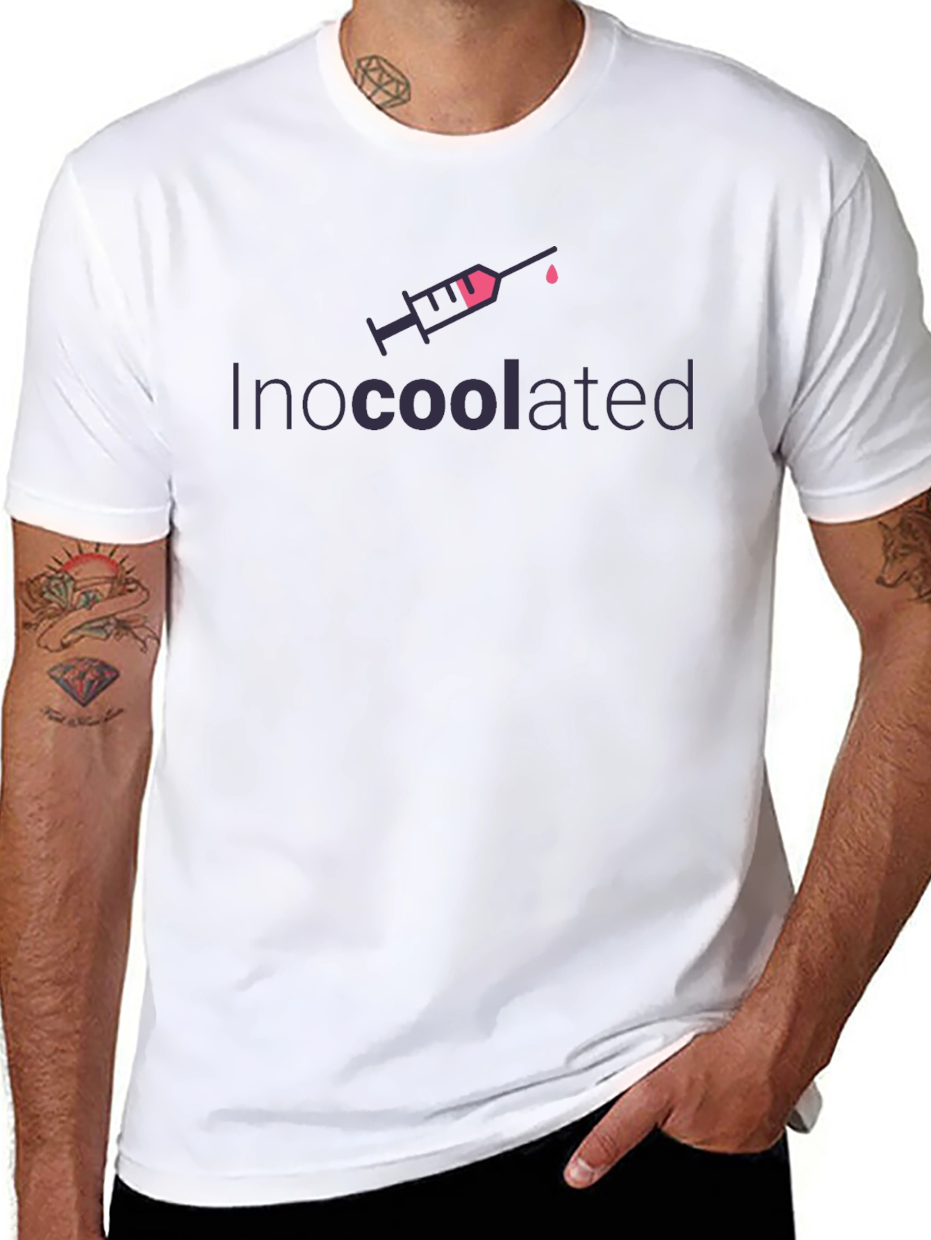 Inocoolated Black T-Shirt - Funny Vaccine Tee