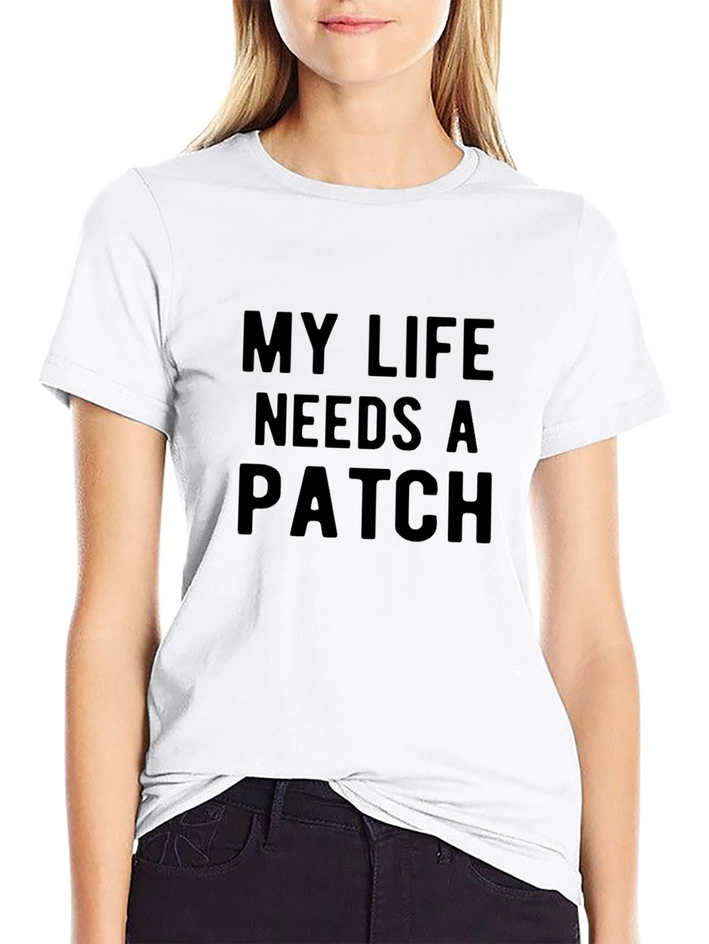 My Life Needs A Patch Graphic Tee - Black