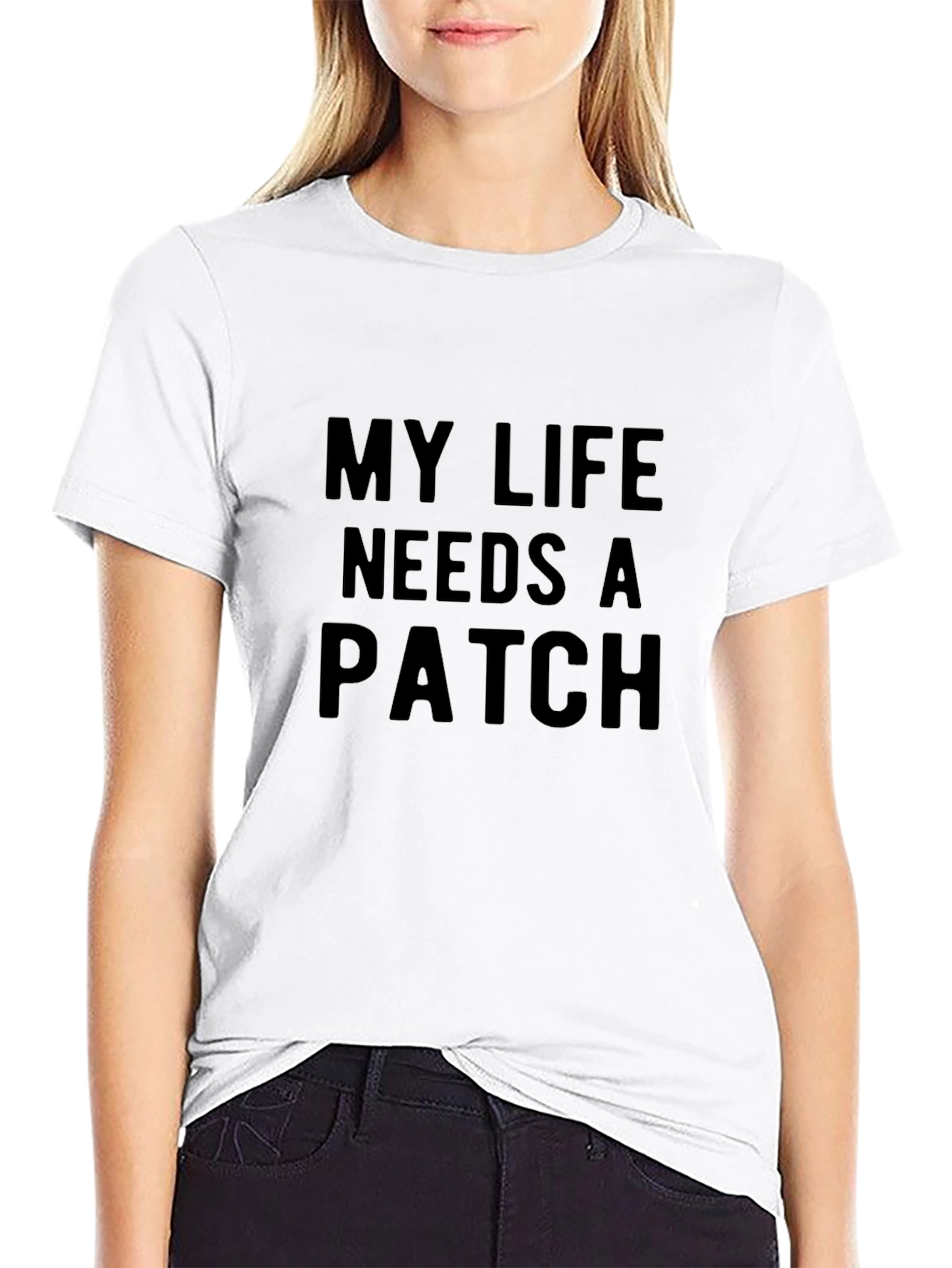 My Life Needs A Patch Graphic Tee - Black