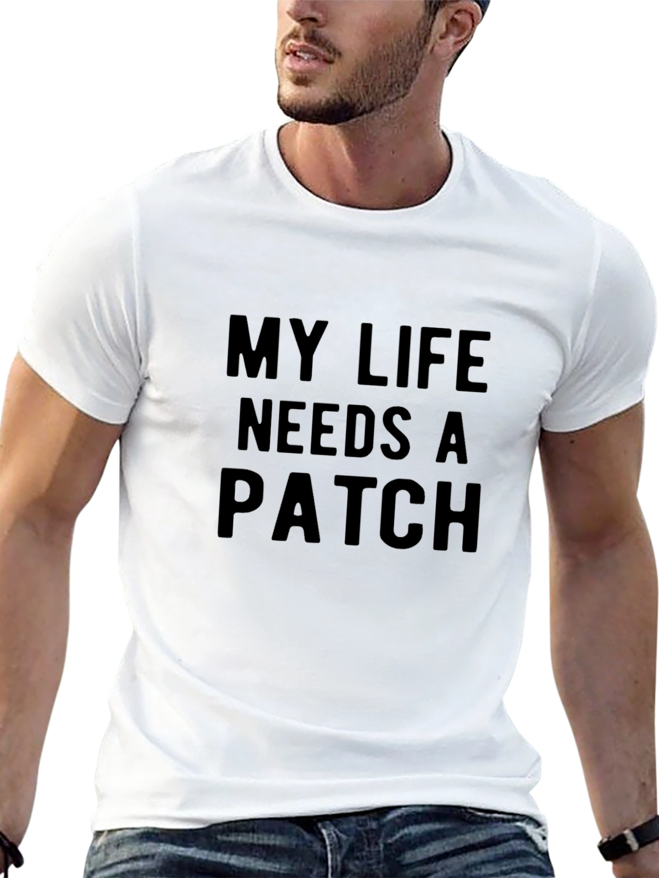My Life Needs A Patch Graphic Tee - Black