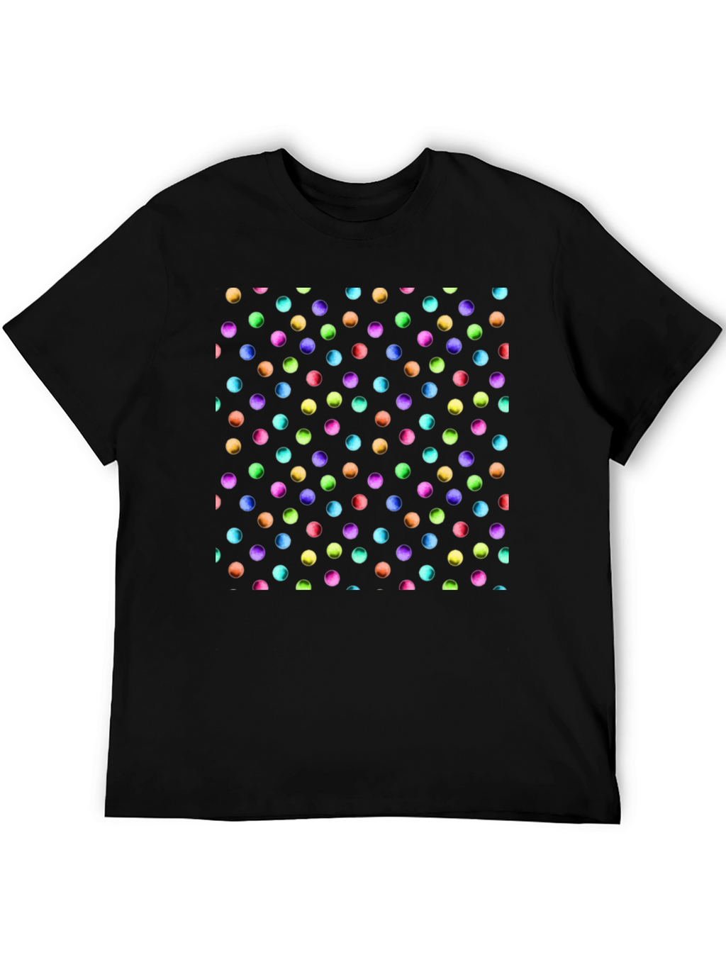 Polka Dot Pattern Black T-Shirt