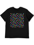 Polka Dot Pattern Black T-Shirt