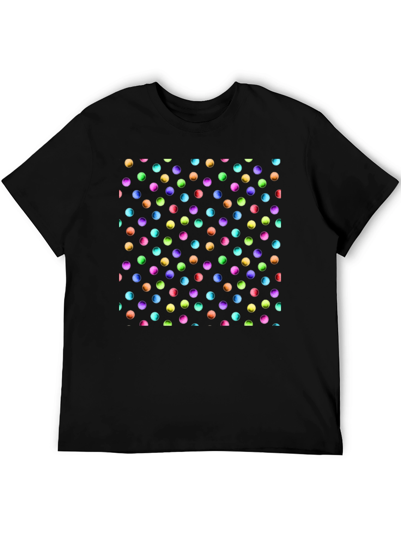Polka Dot Pattern Black T-Shirt