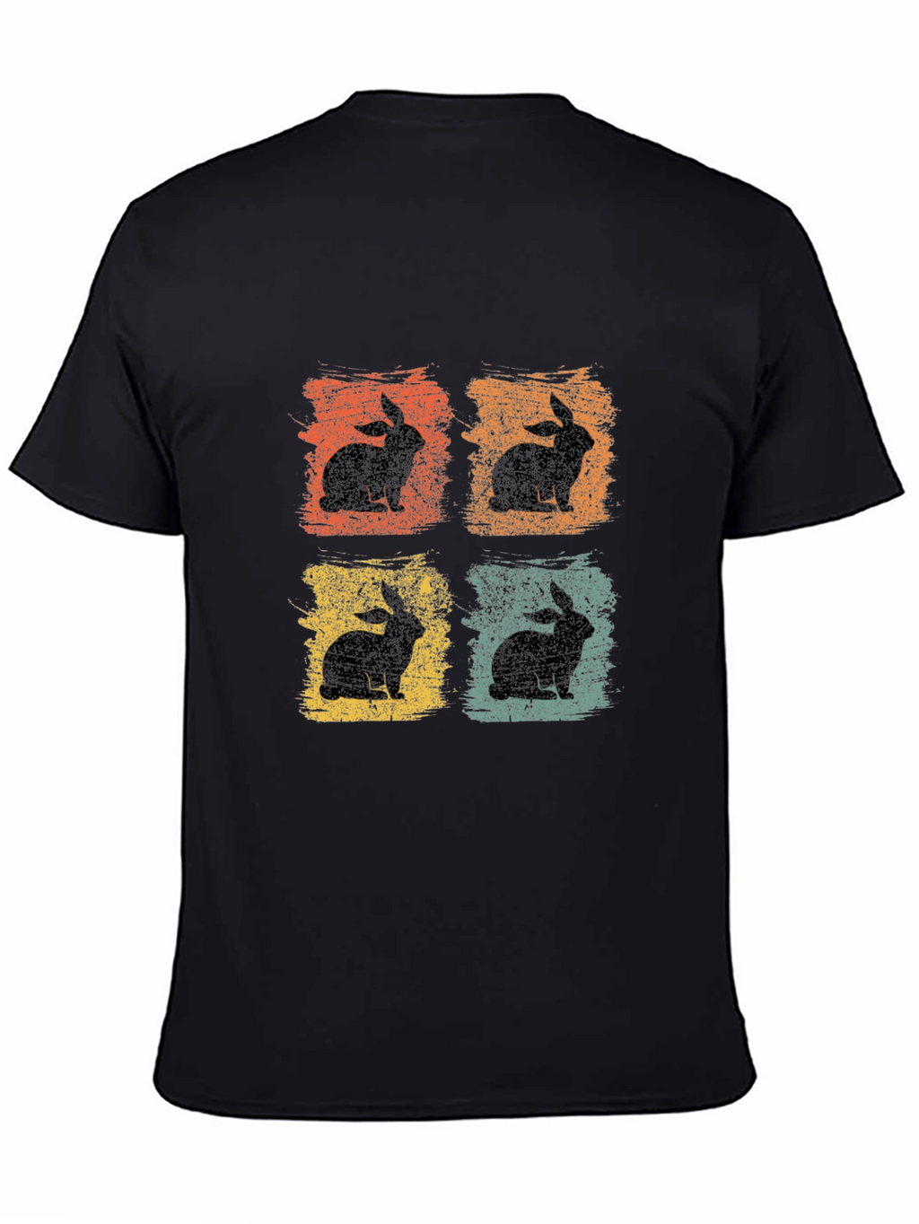 Retro Rabbit Graphic Tee - Mens Black T-Shirt
