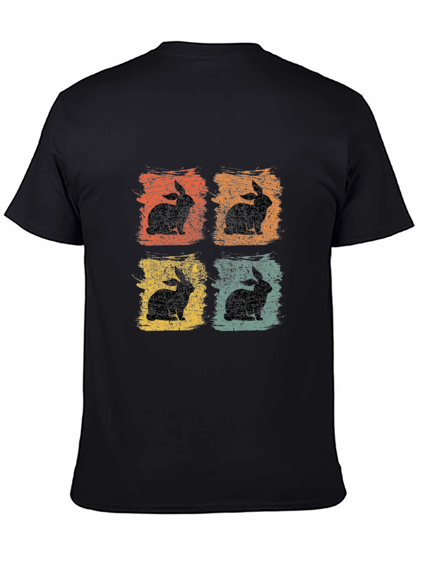 Retro Rabbit Graphic Tee - Mens Black T-Shirt