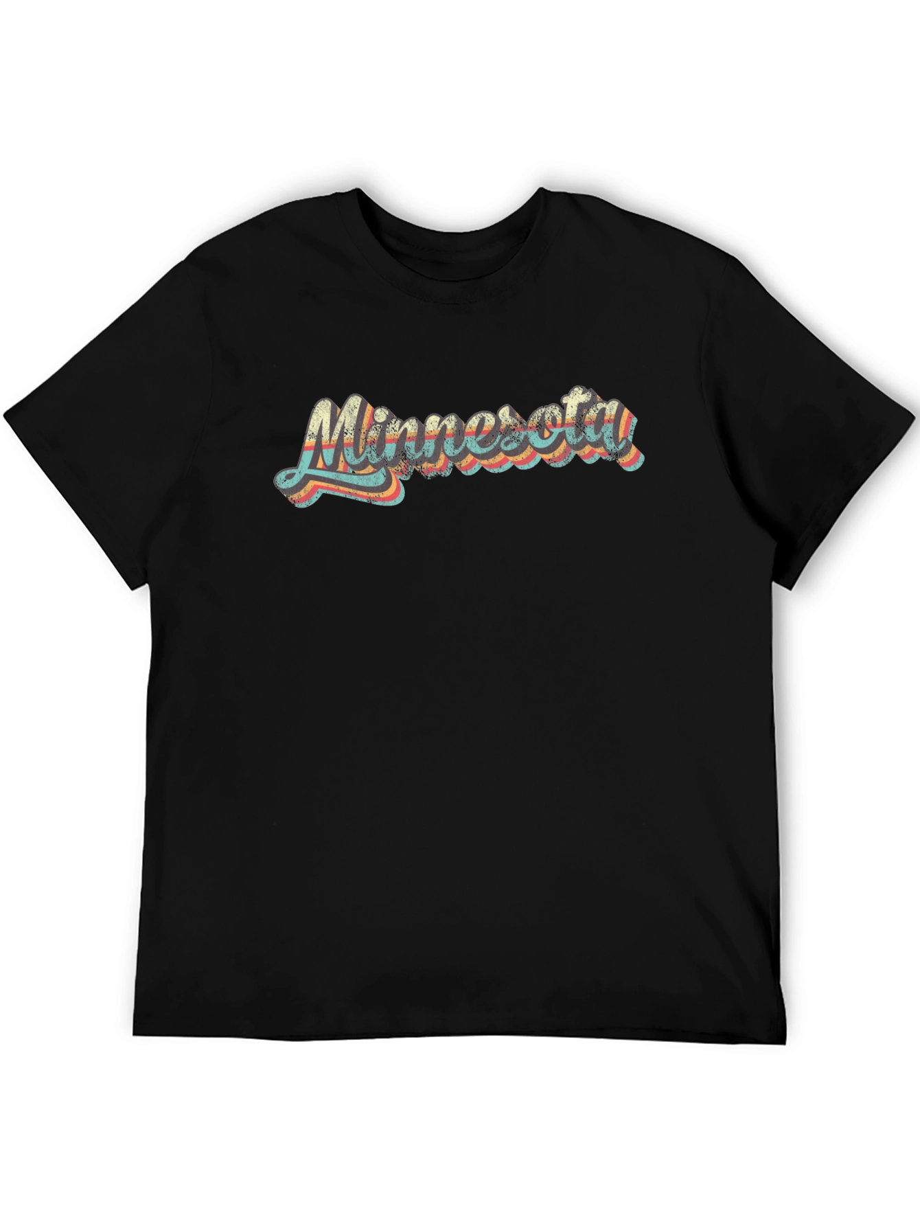 Retro Minnesota Graphic Tee - Black Cotton T-Shirt