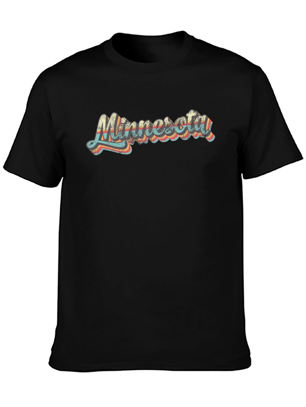 Retro Minnesota Graphic Tee - Black Cotton T-Shirt