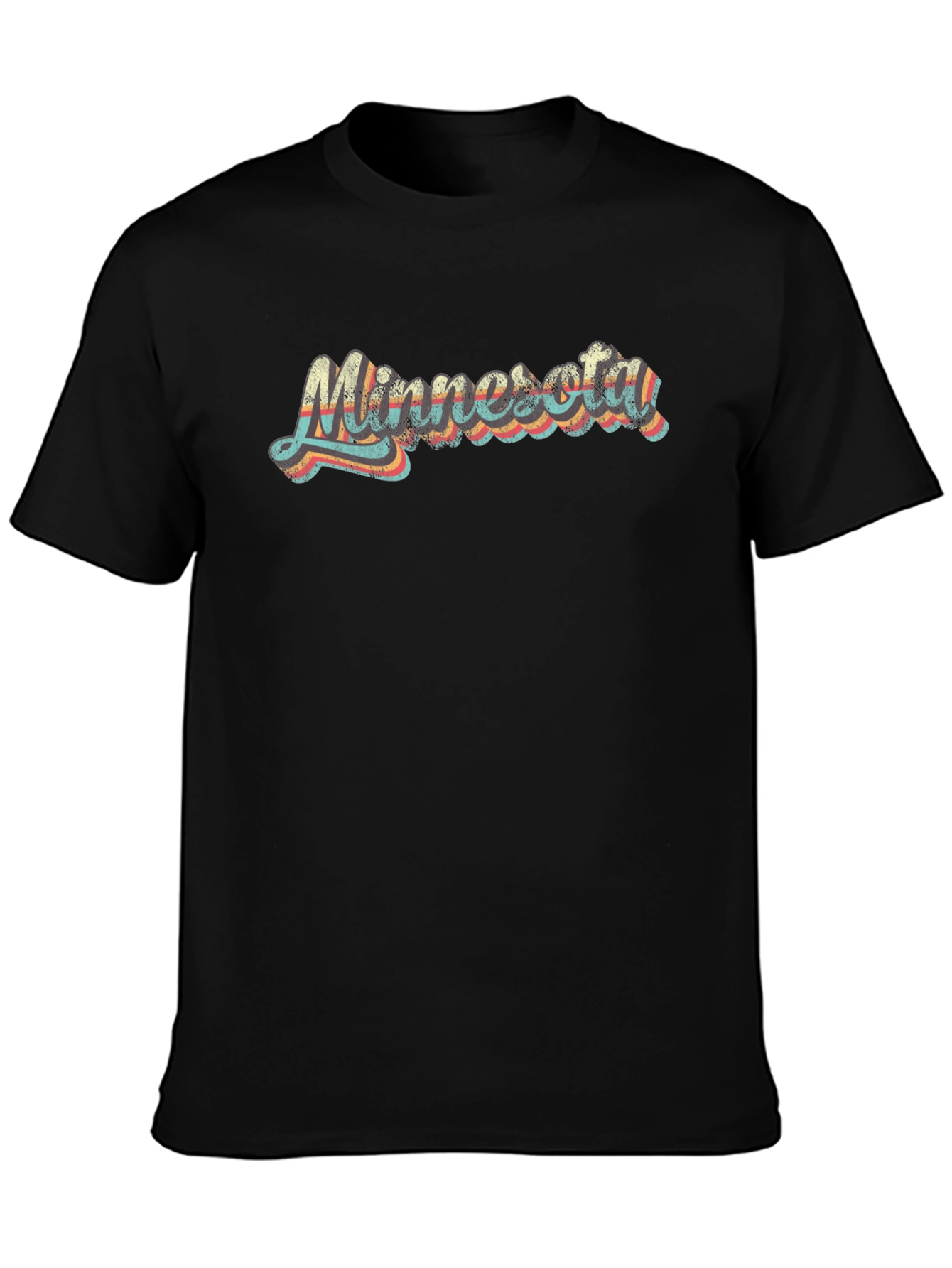 Retro Minnesota Graphic Tee - Black Cotton T-Shirt