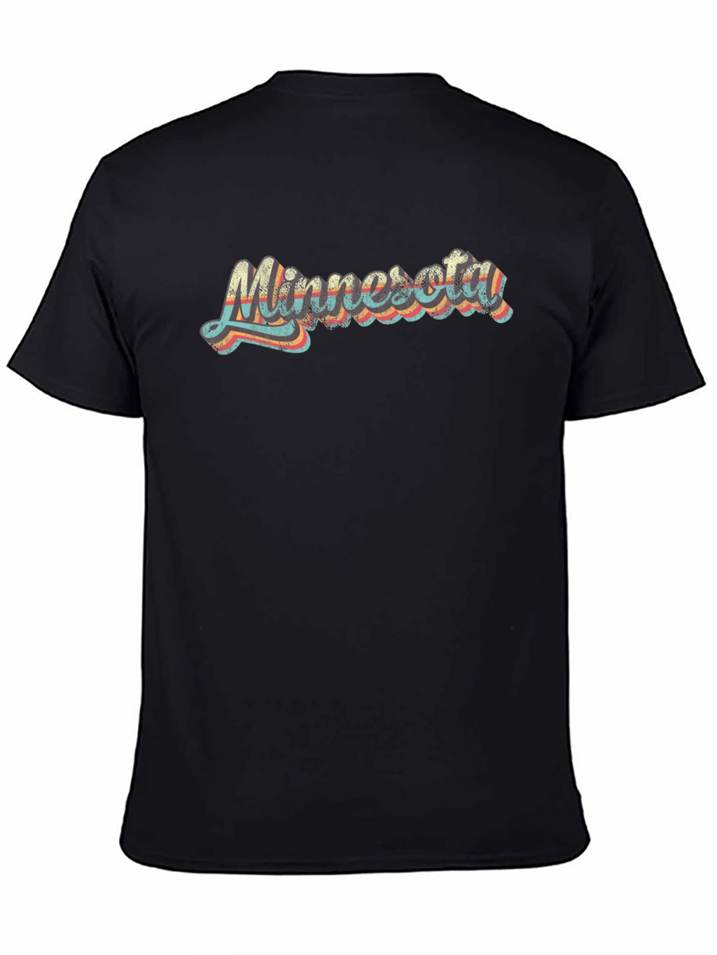 Retro Minnesota Graphic Tee - Black Cotton T-Shirt