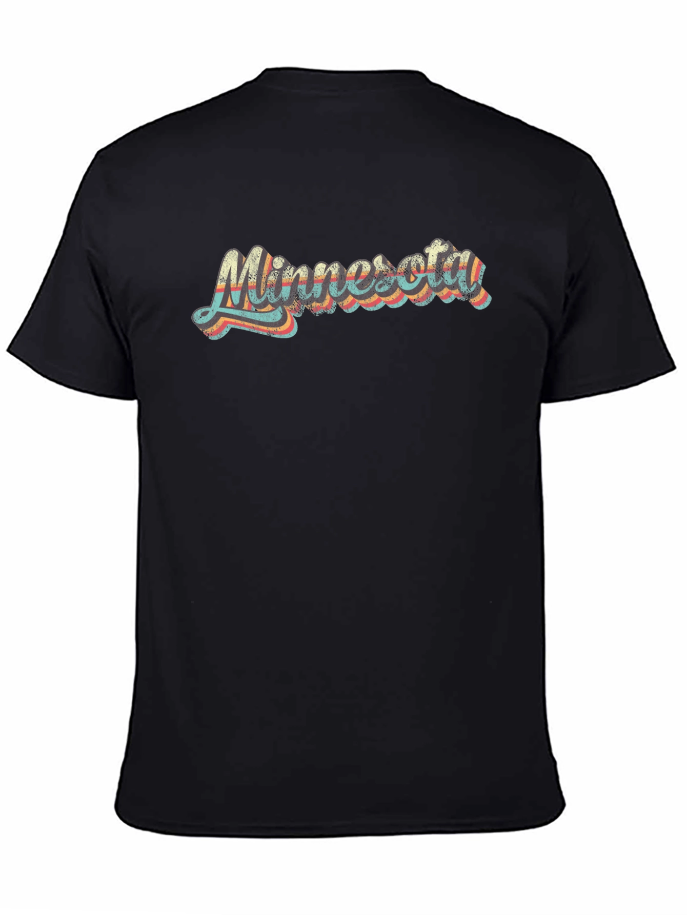 Retro Minnesota Graphic Tee - Black Cotton T-Shirt