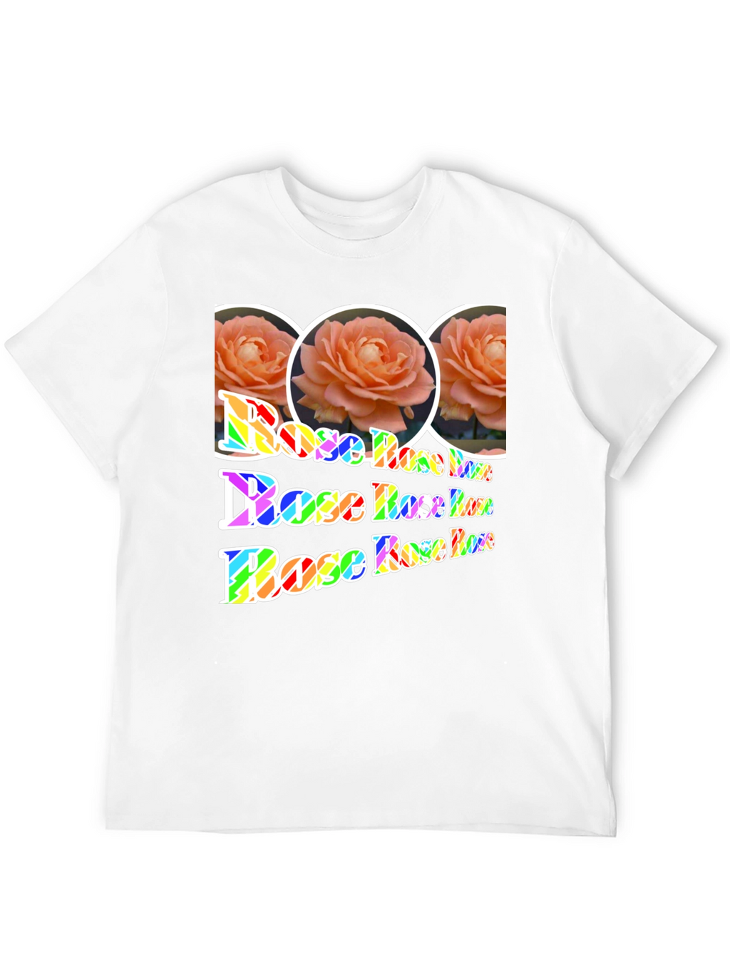 Floral Rose Rainbow Print T-Shirt