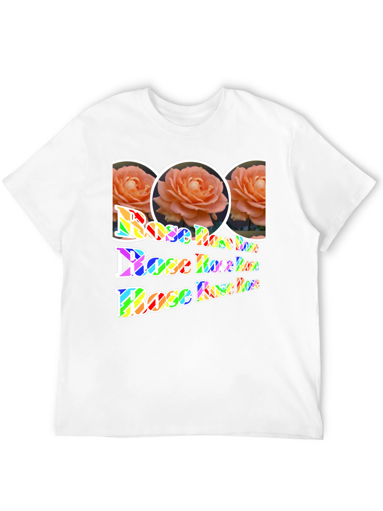 Floral Rose Rainbow Print T-Shirt