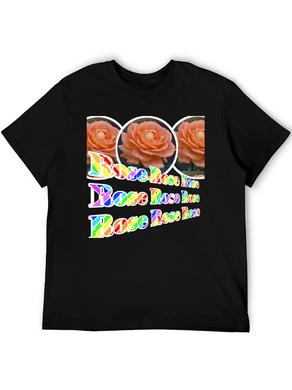 Floral Rose Rainbow Print T-Shirt