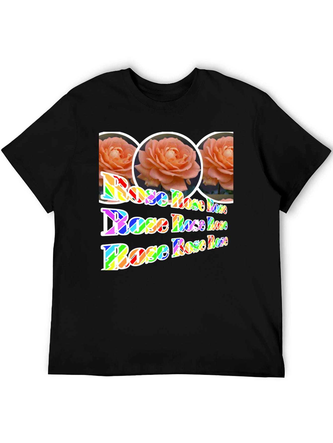 Floral Rose Rainbow Print T-Shirt