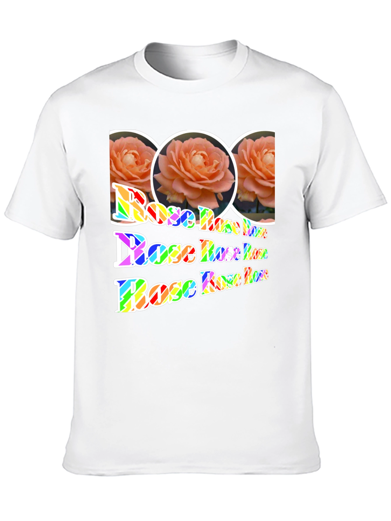 Floral Rose Rainbow Print T-Shirt