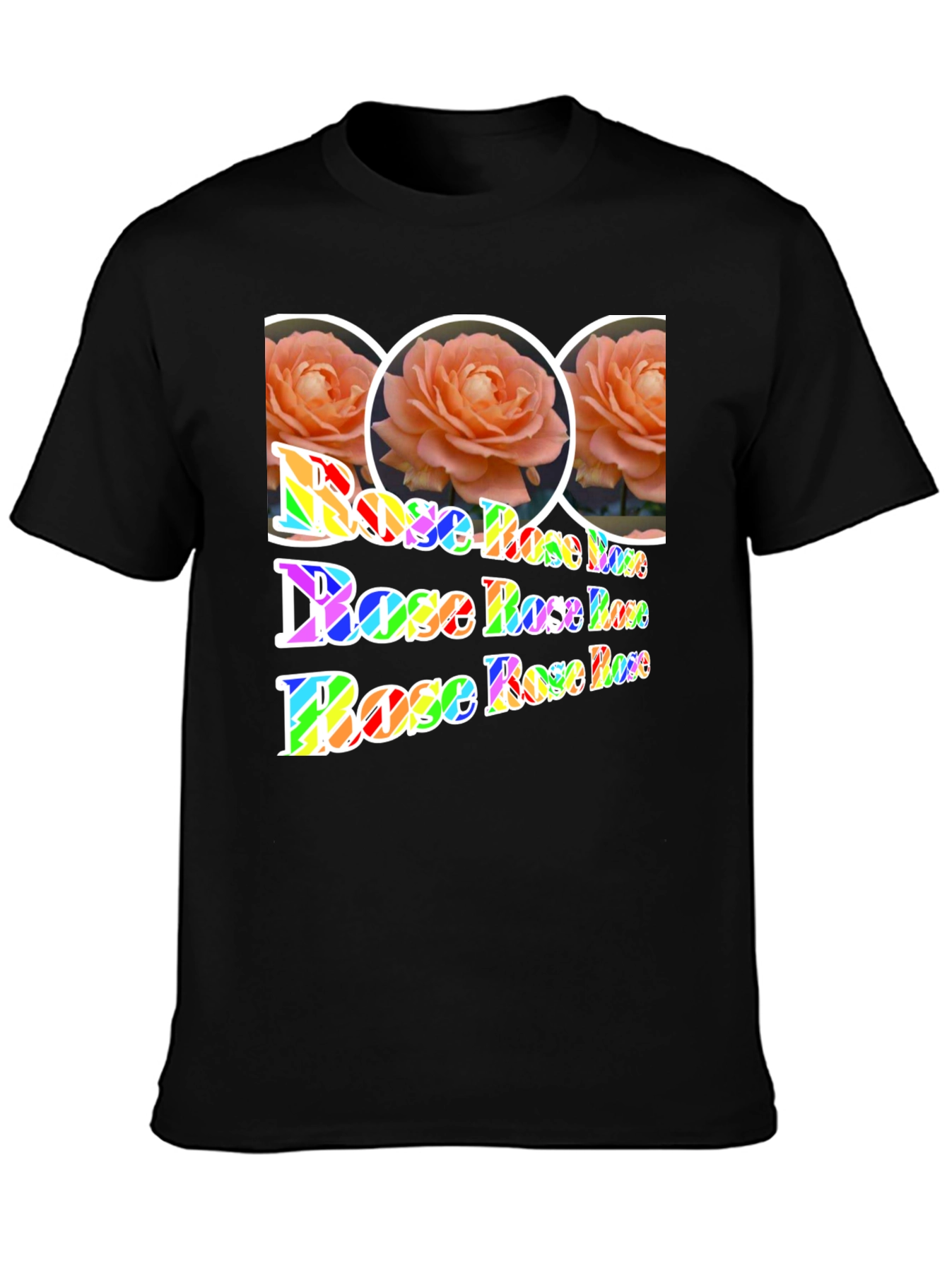 Floral Rose Rainbow Print T-Shirt