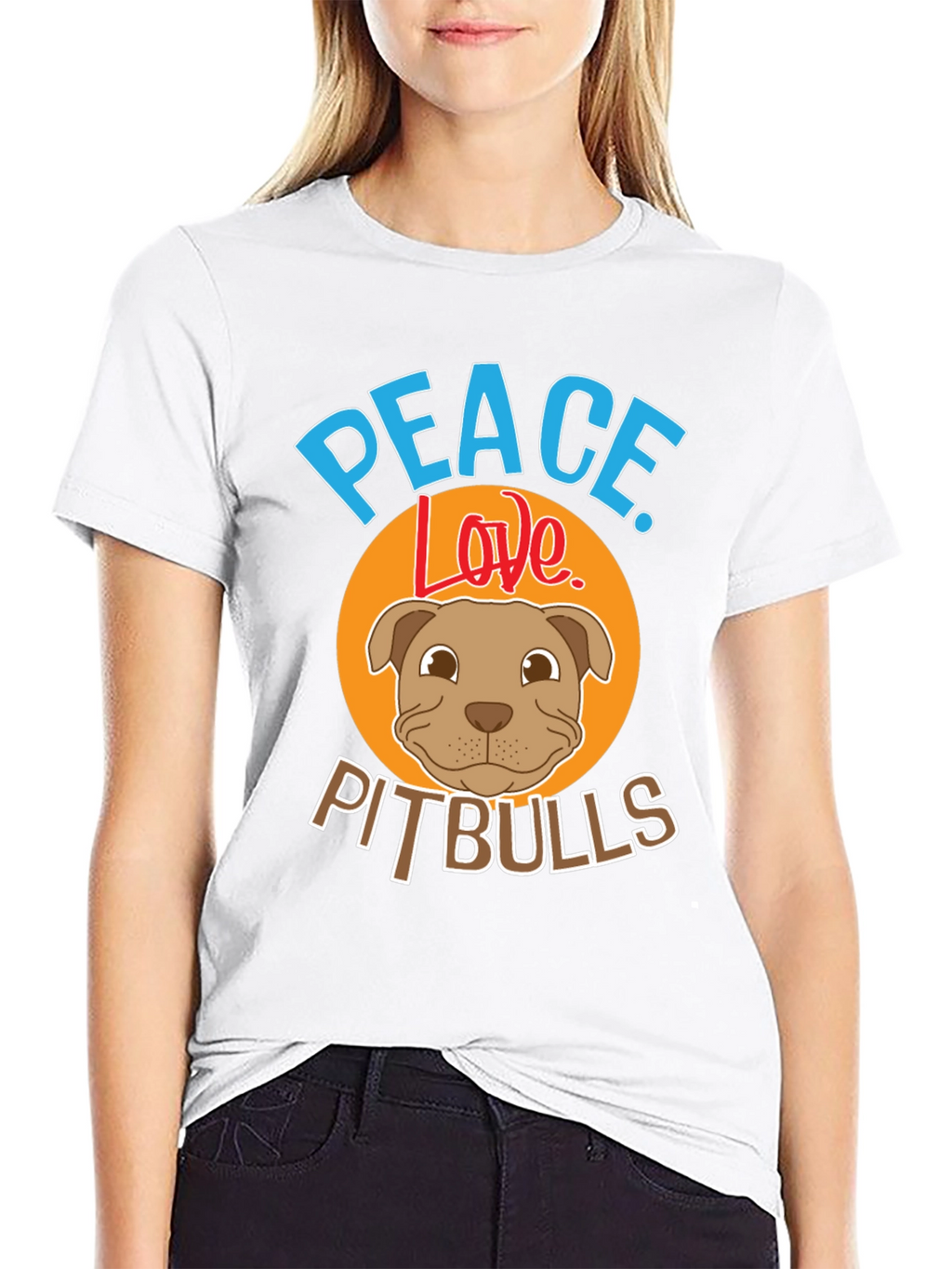 Peace Love Pitbulls Graphic Tee