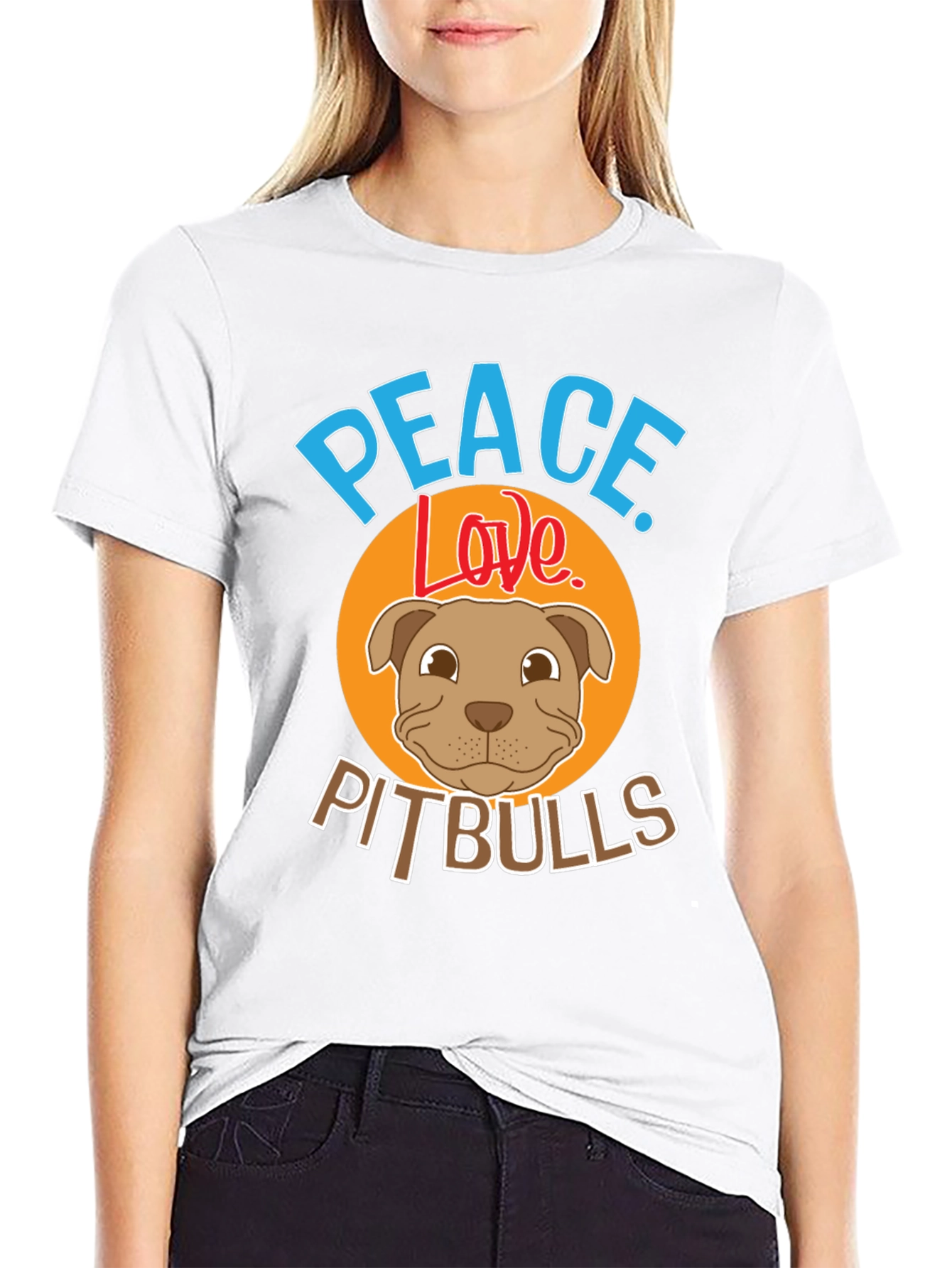 Peace Love Pitbulls Graphic Tee