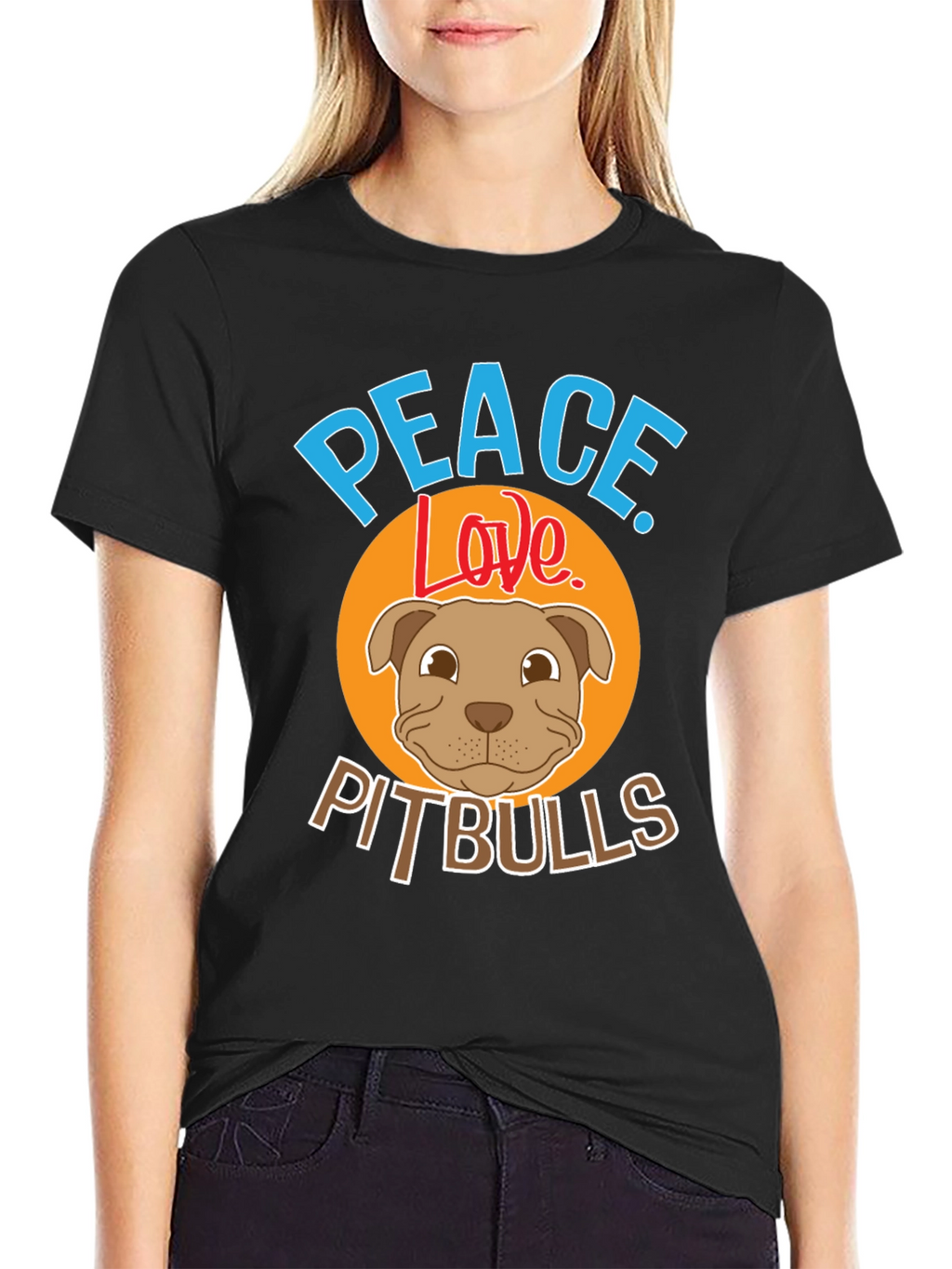 Peace Love Pitbulls Graphic Tee