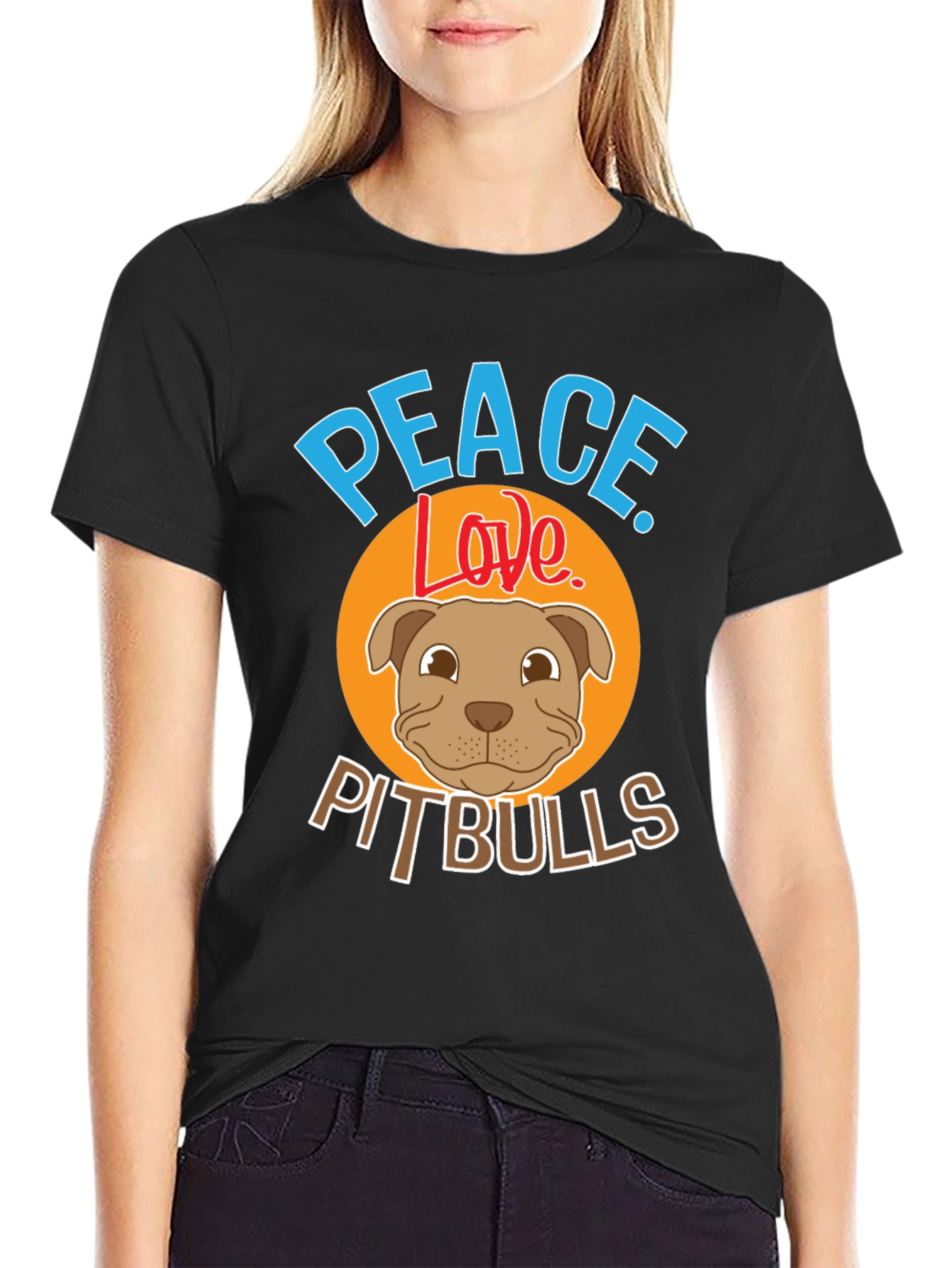 Peace Love Pitbulls Graphic Tee