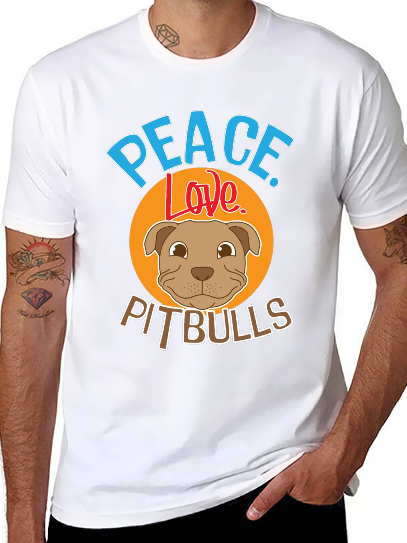 Peace Love Pitbulls Graphic Tee