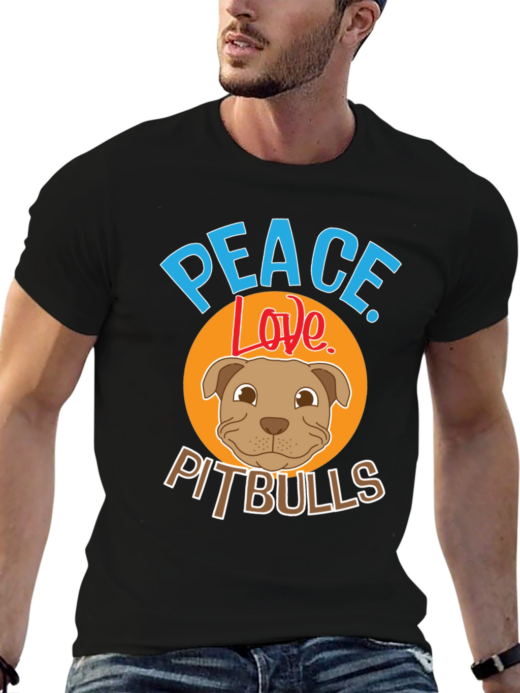 Peace Love Pitbulls Graphic Tee