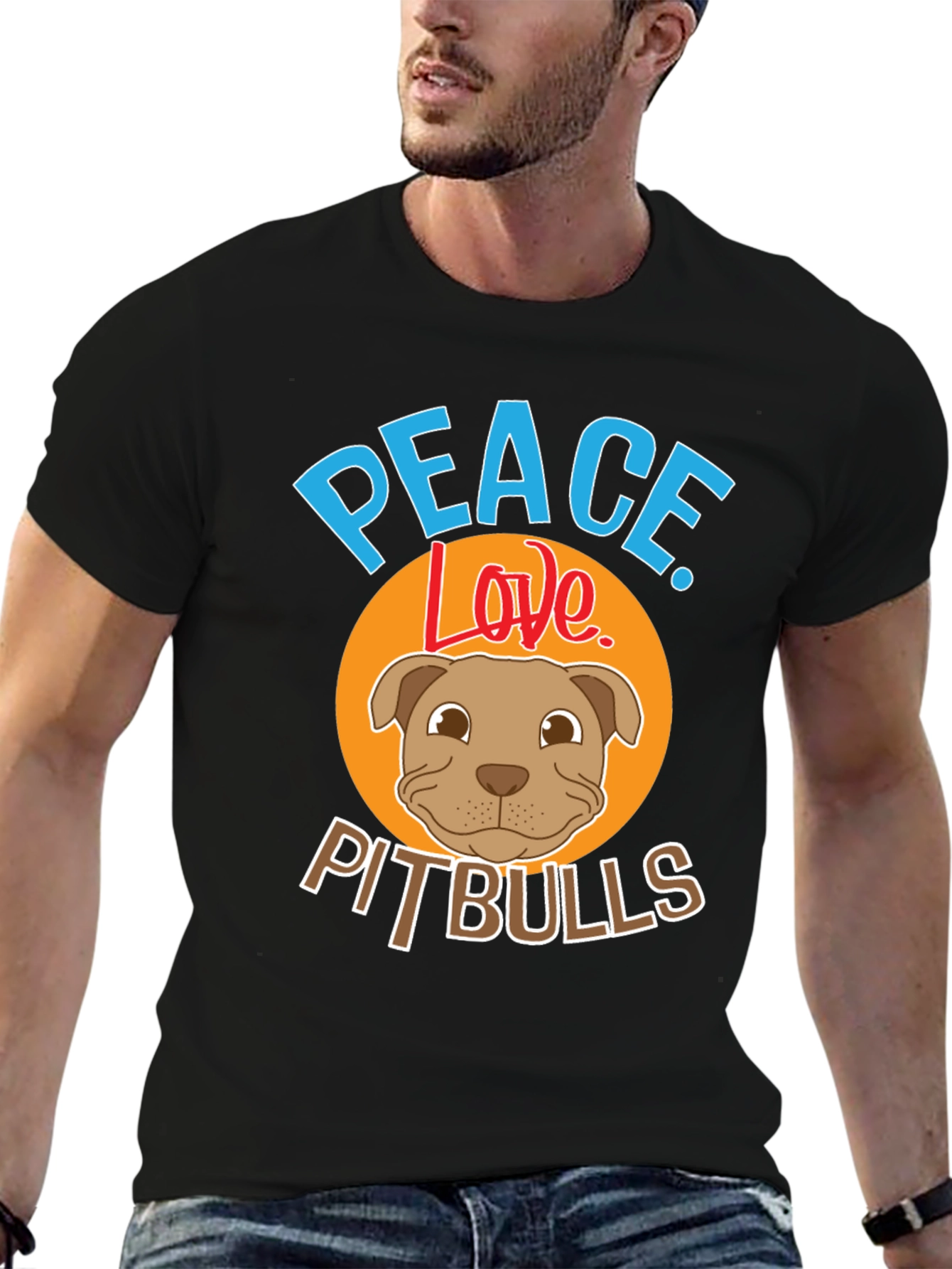 Peace Love Pitbulls Graphic Tee